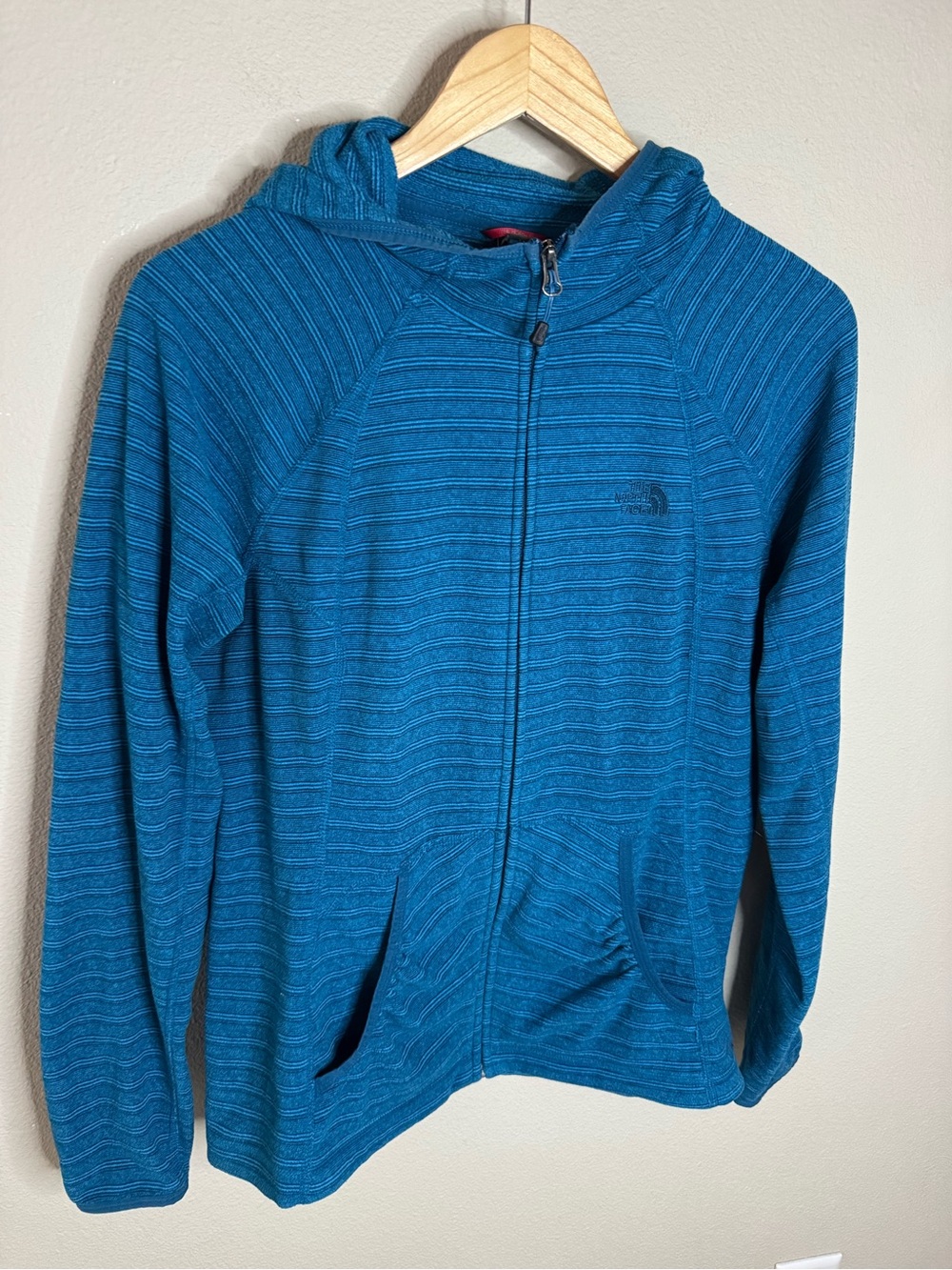 The North Face Blue Striped Full Zip Hoodie Jacket Women’s Large